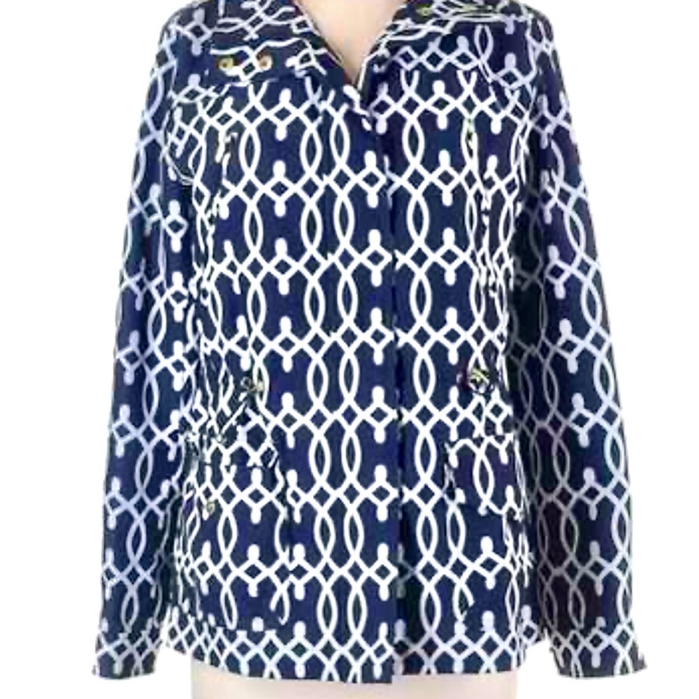 Crown and Ivy Navy and White Patterned Jacket- NWOT-Large - Picture 11 of 11